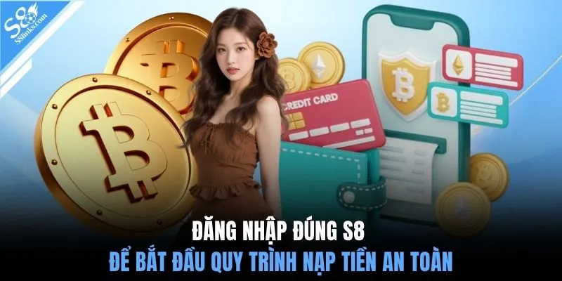 Đăng nhập đúng S8 để bắt đầu quy trình nạp tiền an toàn